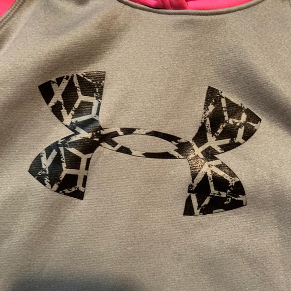 YXL PINK & GRAY UNDERARMOUR STORM HOODIE - Picture 3 of 7